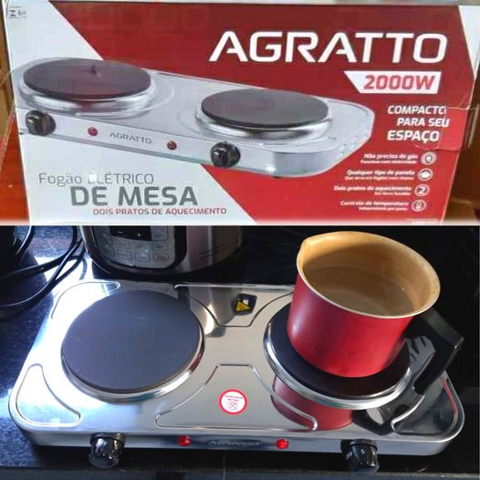 Fogao Eletrico de Mesa Agratto FM-01 127V 2000W, 4917, Inox