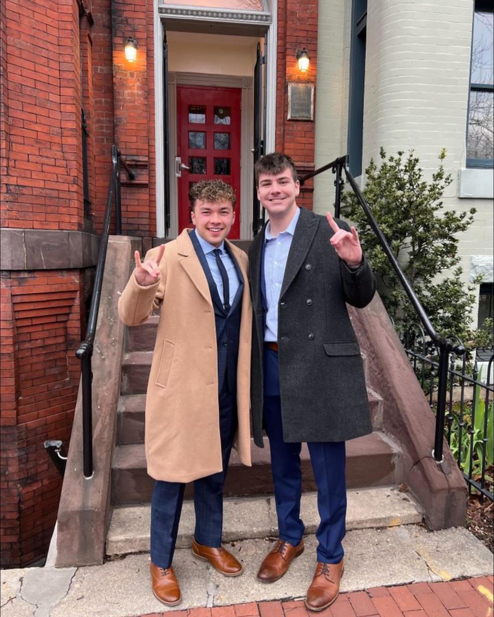 NWUMensSoccer's tweet photo. Not everyone’s first day started at the same time! @ChanceHergott and @ZachWeis1 are starting their 1st day in Washington D.C. as part of @NEWesleyan’s CHIP program. Very proud of these guys!#pwolfnation (also, it’s been a while since we have seen no mustache! Looking sharp!) https://t.co/ueiELf8iEh