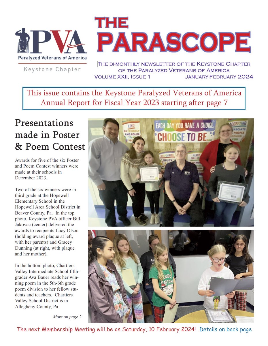 The PARASCOPE January-February events for the chapter. So open a copy and enjoy. kpva.org/annual-reports… #kpva #meetings #PARASCOPE #annualreport