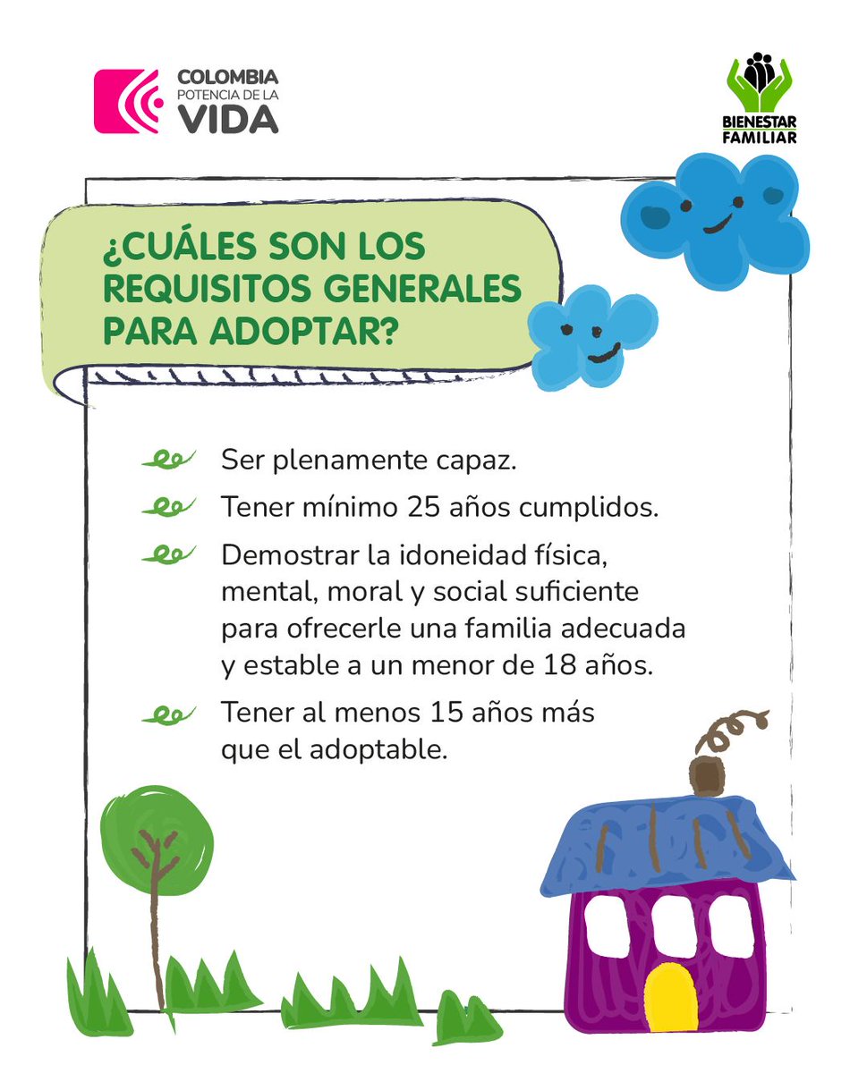 ICBFColombia's tweet photo. Adoptar es uno de los más importantes actos de amor con las niñas y los niños, el cual requiere convicción y responsabilidad.

Conoce algunos datos claves sobre este proceso realizado por el ICBF y resuelve tus inquietudes.  

¡Más niños y niñas encontrando un hogar 🏠 ! 🌈 https://t.co/R0FsfldRDF