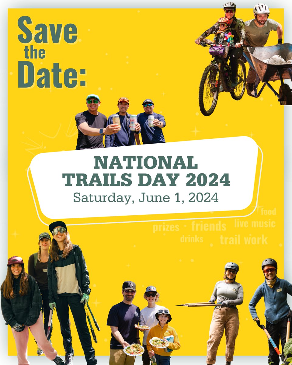 SantaCruzTrails's tweet photo. SAVE THE DATE! National Trails Day is June 1, 2024.

Last year, over 600 of you came out… think we can beat that this year?

Learn more at https://t.co/EZb0NKVjOc

SCMTS members receive event sign-ups first! Join today at https://t.co/sLOl9tc2u5 https://t.co/EojcNMW3v8