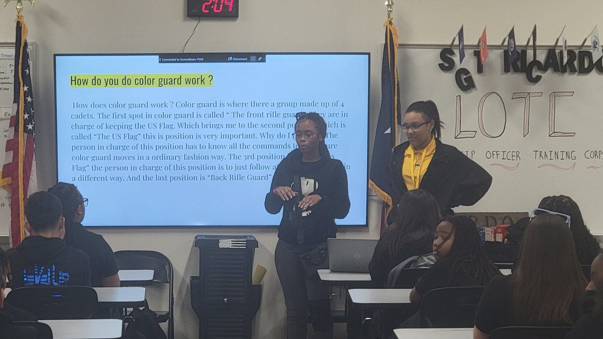 LOTC_SLAKnights's tweet photo. Leadership At Its Finest! 8th grade LOTC Cadets teaching a class of 6th Grade LOTC Cadets on Color Guard.  #LeadersteachingfutureLeaders
#Springisd #LOTC #SpringLeadAcad https://t.co/q0XNxYeGNQ
