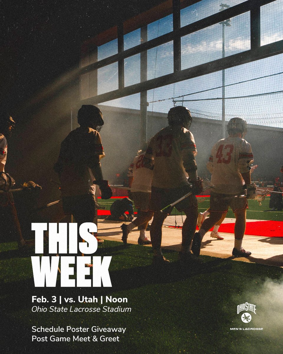 Ohio State Men's Lacrosse (@ohiostatemlax) on Twitter photo The 75th season of Buckeye Lacrosse starts Saturday
See you at Ohio State Lacrosse Stadium, Buckeye Nation! 
#GoBucks | 🎟️ go.osu.edu/24MLAXTix The 75th season of Buckeye Lacrosse starts Saturday
See you at Ohio State Lacrosse Stadium, Buckeye Nation! 
#GoBucks | 🎟️ go.osu.edu/24MLAXTix