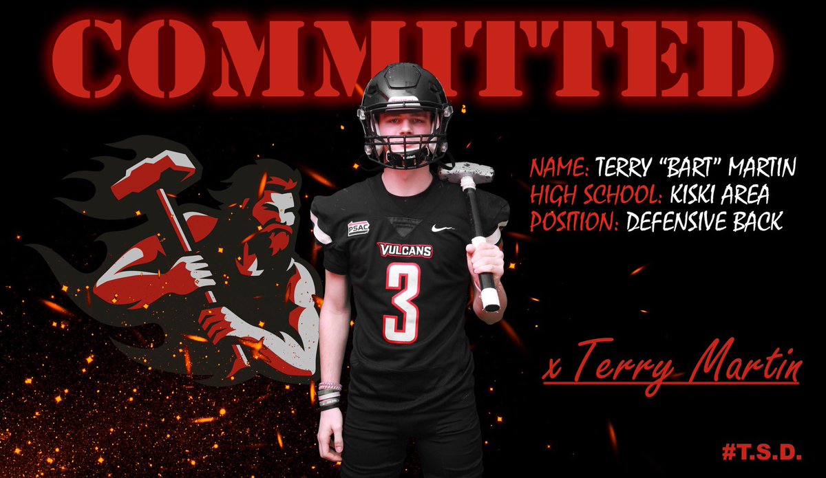 Terry (Bart) Martin (@3bart_martin) on Twitter photo 103% Committed to <a href="/VulcanFootball/">California (PA) Vulcan Football</a>
Excited for the next 4 years!❤️🖤
<a href="/CoachGaryDunn/">Gary Dunn</a> <a href="/kiskifootball/">Kiski Area Football</a> <a href="/MisterJThompson/">Jordan Thompson</a> <a href="/a03albert/">Aiden K. Albert</a> <a href="/CoachAA13/">Aaron Albert</a> 103% Committed to <a href="/VulcanFootball/">California (PA) Vulcan Football</a>
Excited for the next 4 years!❤️🖤
<a href="/CoachGaryDunn/">Gary Dunn</a> <a href="/kiskifootball/">Kiski Area Football</a> <a href="/MisterJThompson/">Jordan Thompson</a> <a href="/a03albert/">Aiden K. Albert</a> <a href="/CoachAA13/">Aaron Albert</a>