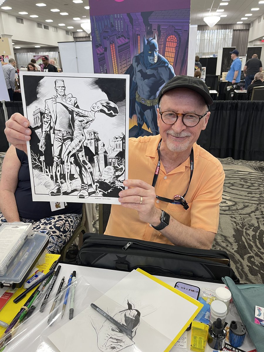 Kevin Nowlan showing off a beautiful commission from @OAX this past weekend. Love the man and his work.