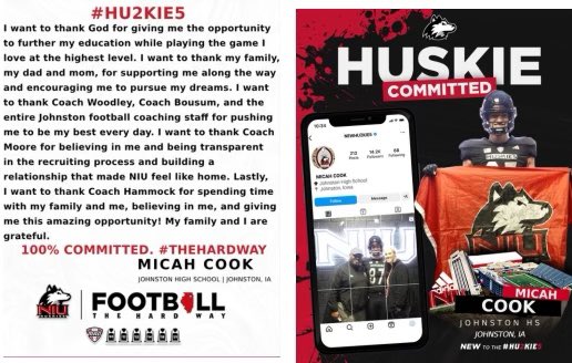 Micah Cook (@micahco84009359) on Twitter photo 1000 % Committed 🔴⚫️
<a href="/NIUCoachHammock/">Thomas Hammock</a>
<a href="/CoachMooreNIU/">Travis D. Moore Sr.</a>
<a href="/CoachAWang/">Andy Wang</a>
<a href="/NIU_Football/">NIU Football</a>
H.O.M.E 🏡 1000 % Committed 🔴⚫️
<a href="/NIUCoachHammock/">Thomas Hammock</a>
<a href="/CoachMooreNIU/">Travis D. Moore Sr.</a>
<a href="/CoachAWang/">Andy Wang</a>
<a href="/NIU_Football/">NIU Football</a>
H.O.M.E 🏡