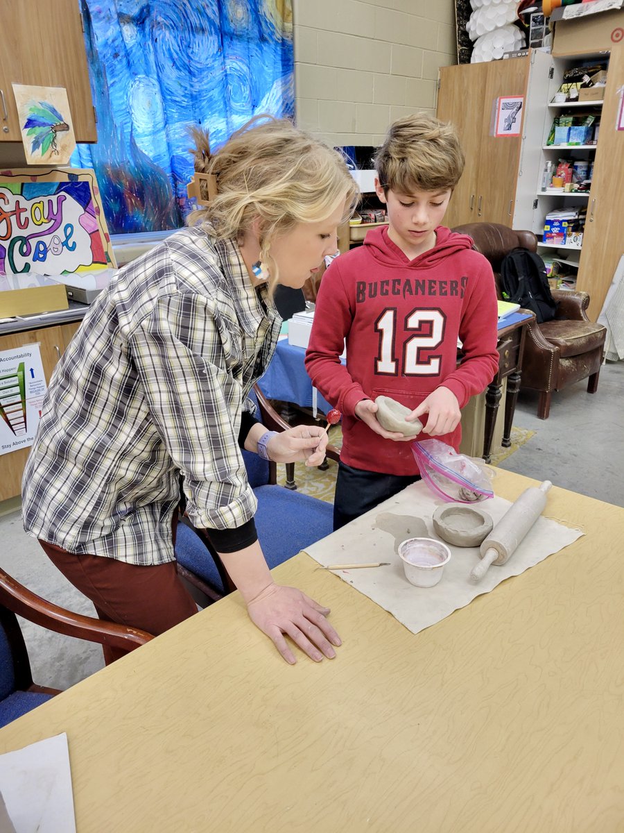 Meet Kathleen Johnson, the amazing art teacher at Gretna Middle School! She guides students in transforming ordinary clay into extraordinary masterpieces! From intricate details to mind-blowing 3D creations. #GretnaPublicSchools