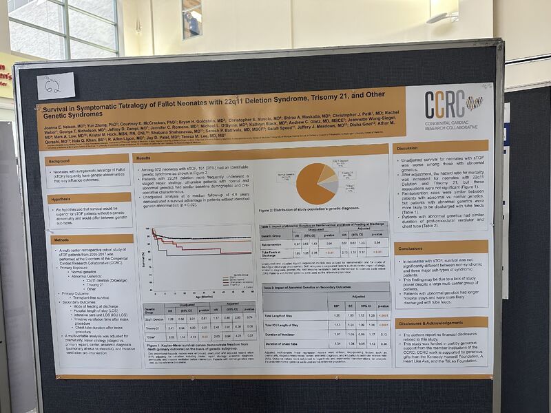 CCRC's Joanna Nelson presenting her research on the survival in symptomatic ToF neonates with 22q11 deletion, trisomy 21, and other genetic conditions at Columbia Children's first Health Innovation &amp; Learning Day. <a href="/KidsAtColumbia/">Columbia Children's Health</a>