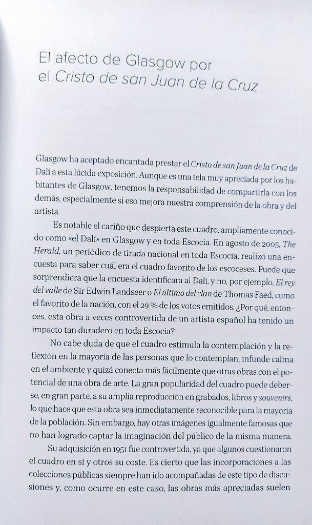 El Cristo de San Juan de la Cruz es uno de los cuadros más enigmáticos de los que pinto Dalí, considerado en Escocia el cuadro preferido de la ciudadanía. En el libro se estudia todo el proceso creativo que llevó, y como siguió su creación hasta la culminación final del cuadro.