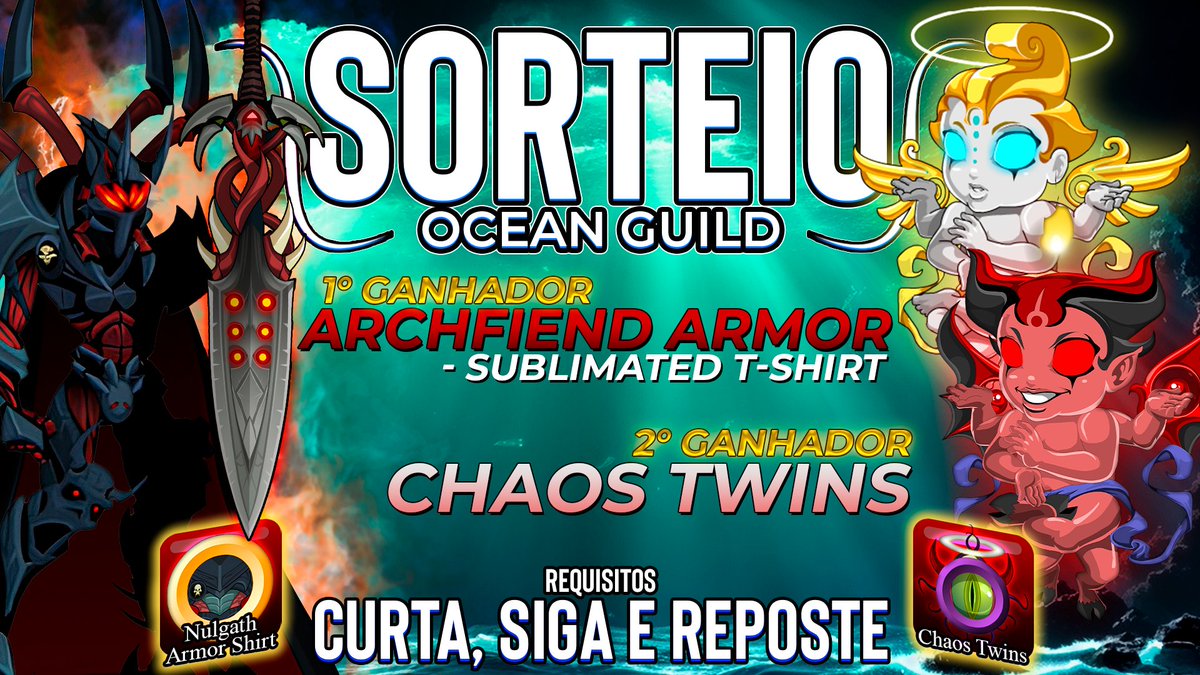 👑Giveaway👑

Award: 
- 1 Winner: ArchFiend Armor
- 2 Winner: Chaos Twins  

Grades: 
- Follow: Follow me @DsharkAQ 

Retweet and like to participate  

Open for all games