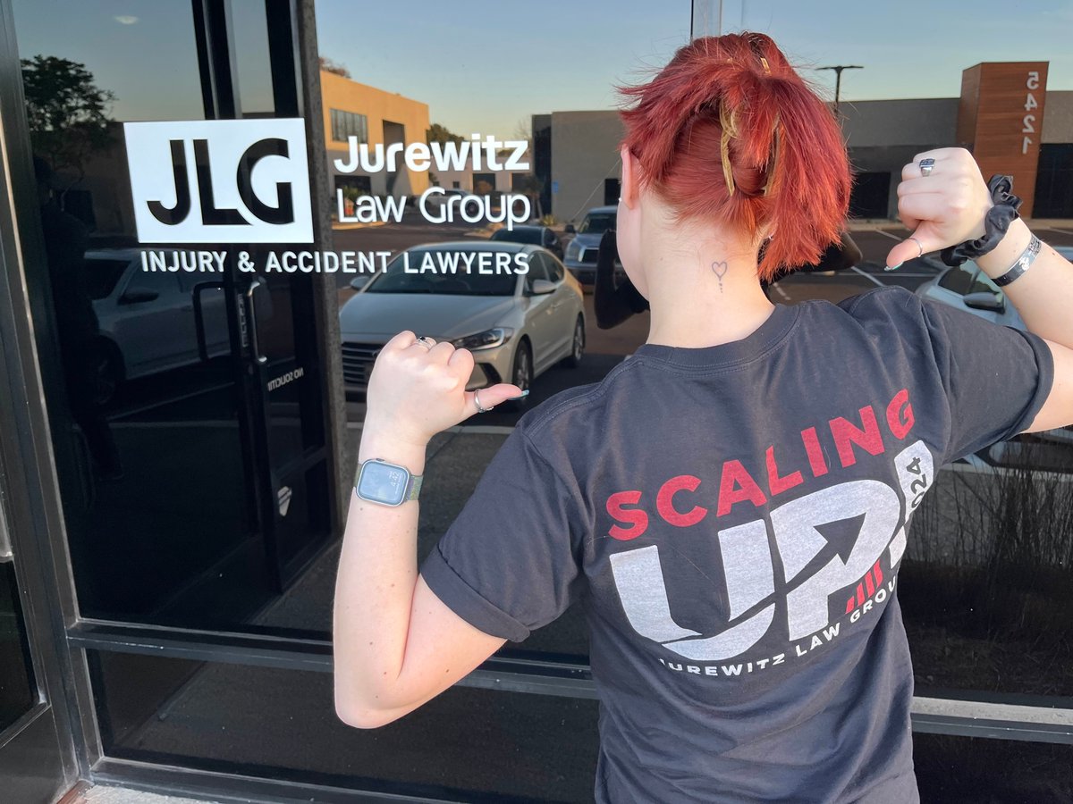 JurewitzLaw's tweet photo. 2024 THEME REVEAL: SCALING UP! 📈🚀

We gathered for our annual Q1 Kickoff Meeting, unveiling the roadmap for the year ahead and introducing this year's motto: SCALING UP! Let the strategy sessions and success stories begin! #GETROSS #TeamJurewitz #personalinjury #2024 https://t.co/jxjjTJrrAk
