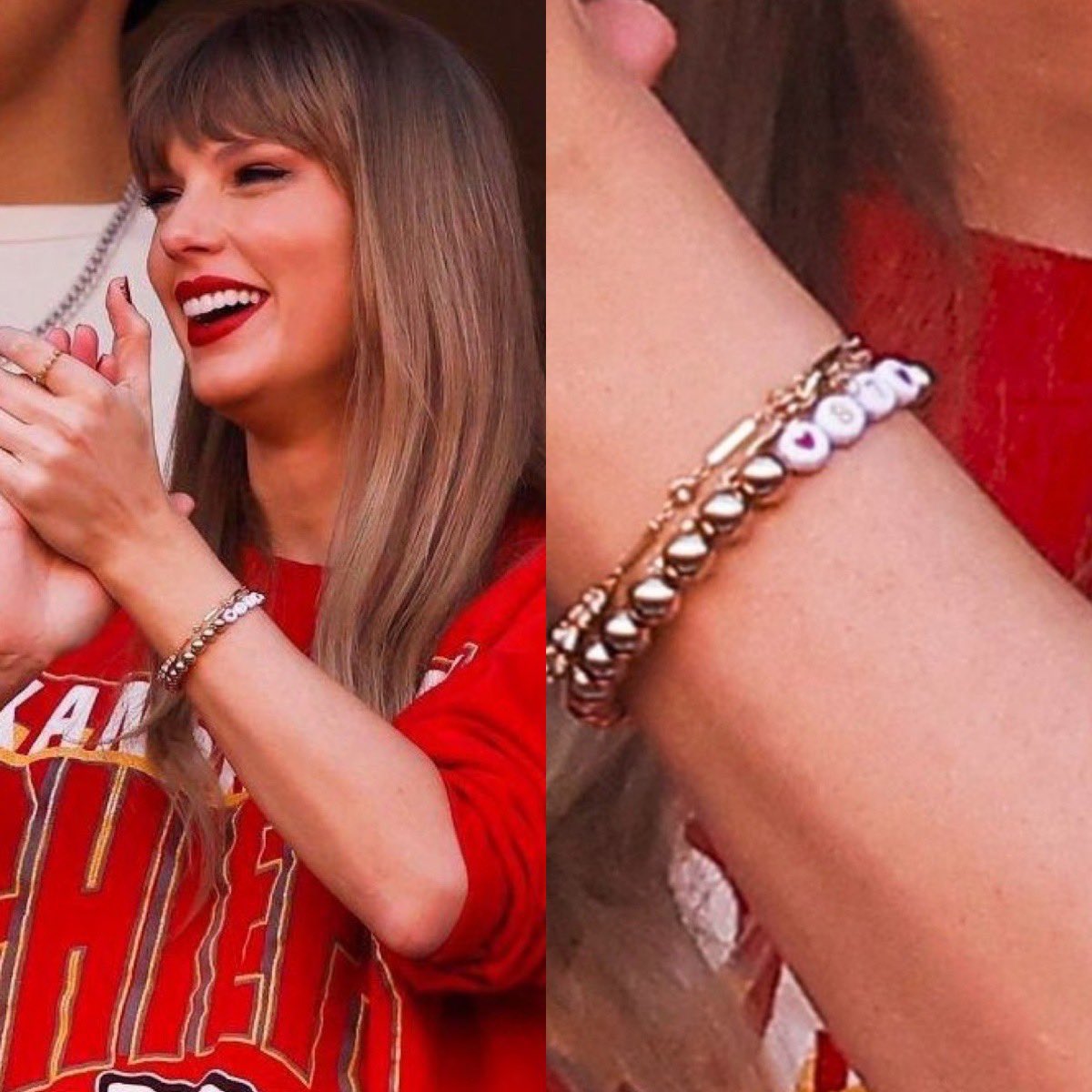 seresinbradshaw's tweet photo. evolution of taylor and travis’s friendship bracelets :) https://t.co/Od9NQcUyFU