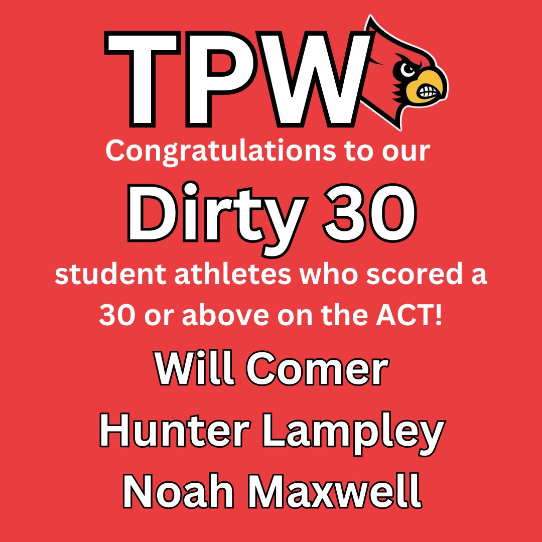 CardFootballBHS's tweet image. Of all the awards we gave out at banquet this weekend, one award stands above the rest for our student athletes: the Dirty 30 award! Congratulations to three of our seniors for scoring 30 or higher on the ACT!