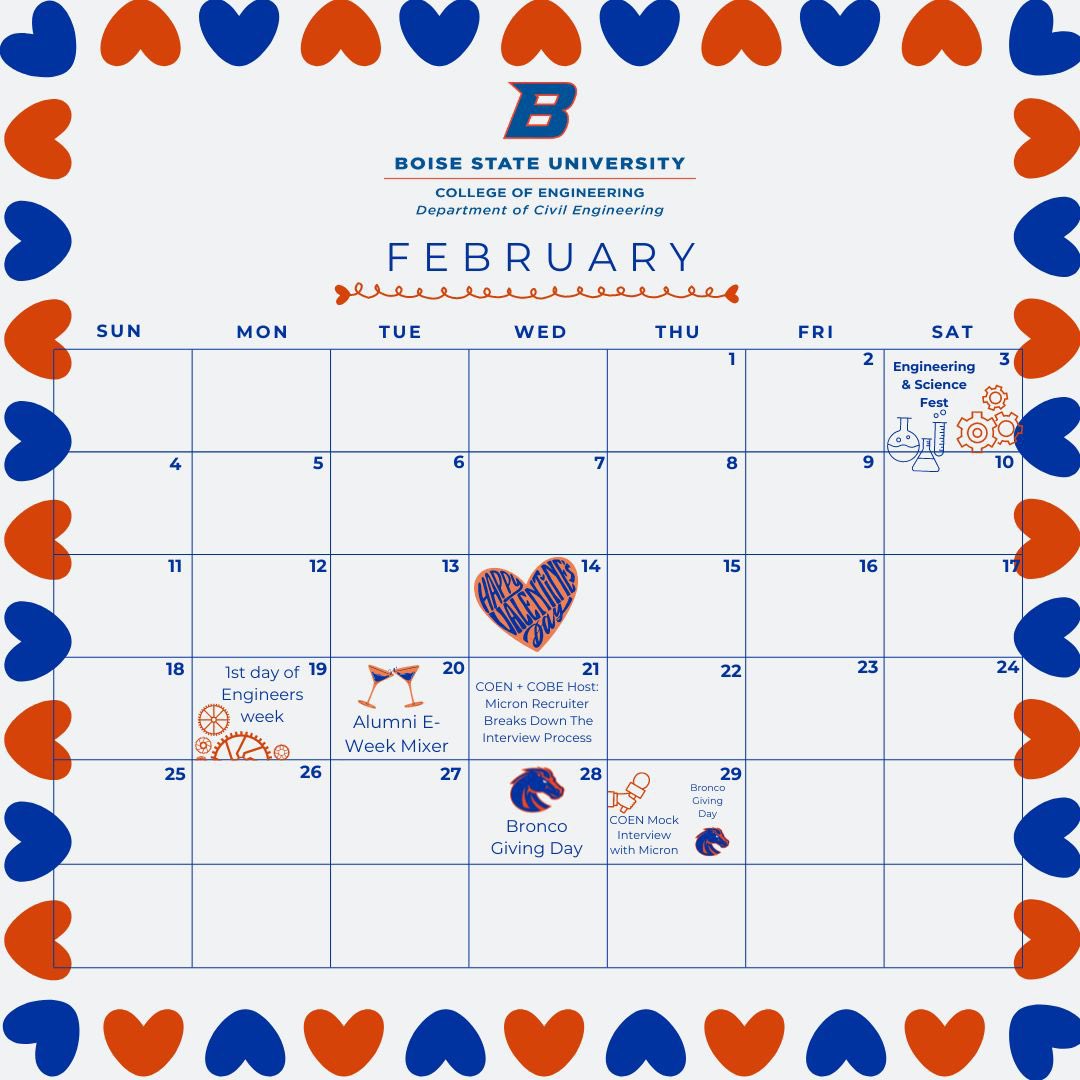 our February schedule