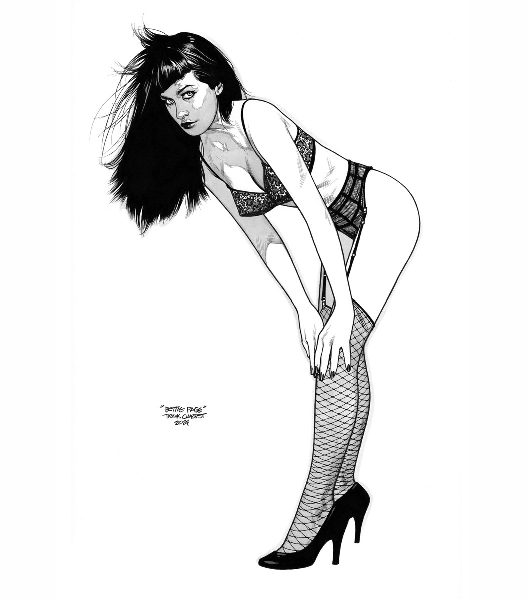 #19 - Bettie Page - Ink on 13 x 19 bristol. (maybe a little nsfw)