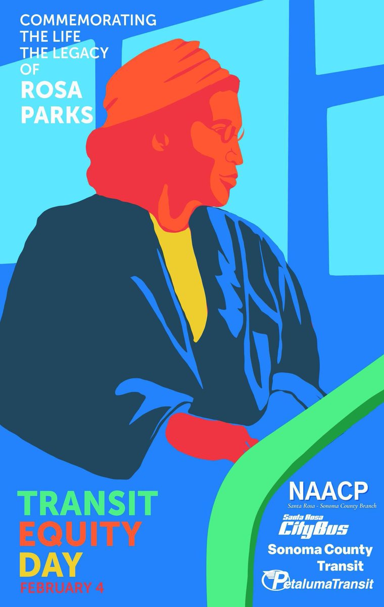 PetalumaTransit's tweet photo. Ride Free February 4, 2024 
[Español abajo] 
*On Transit Equity Day, Sunday, Feb. 4, Ride Public Transit Free!
*En el Día de la Equidad en el Tránsito, el domingo 4 de febrero, ¡viaje gratis en el transporte público en todo el condado!* https://t.co/dwzDIPVgbo