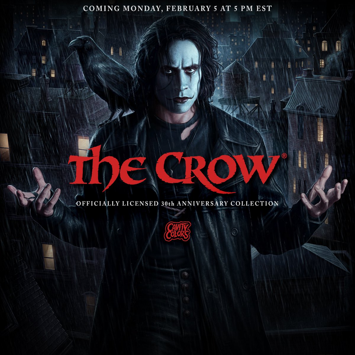 CAVITYCOLORS's tweet photo. 🌧️ It can’t rain all the time. 🐦‍⬛ We’re very excited to announce THE CROW 30th Anniversary Collection arrives Next Monday, February 5th at 5 PM EST!
 
🎸🔥 Get ready for new tees, long sleeves, tie dye tees, and cozy sweatpants! https://t.co/jzEhzDDaQC