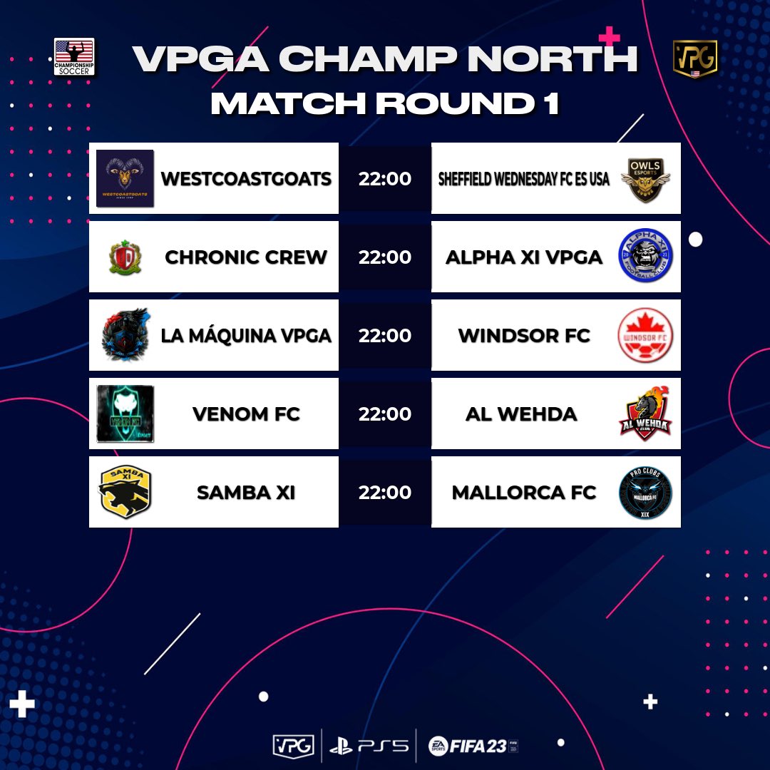 OfficialVCLNA's tweet photo. 🚨American Championship North/South

🗓️Match Fixtures 1&amp;2 https://t.co/w0QmBhJxKW