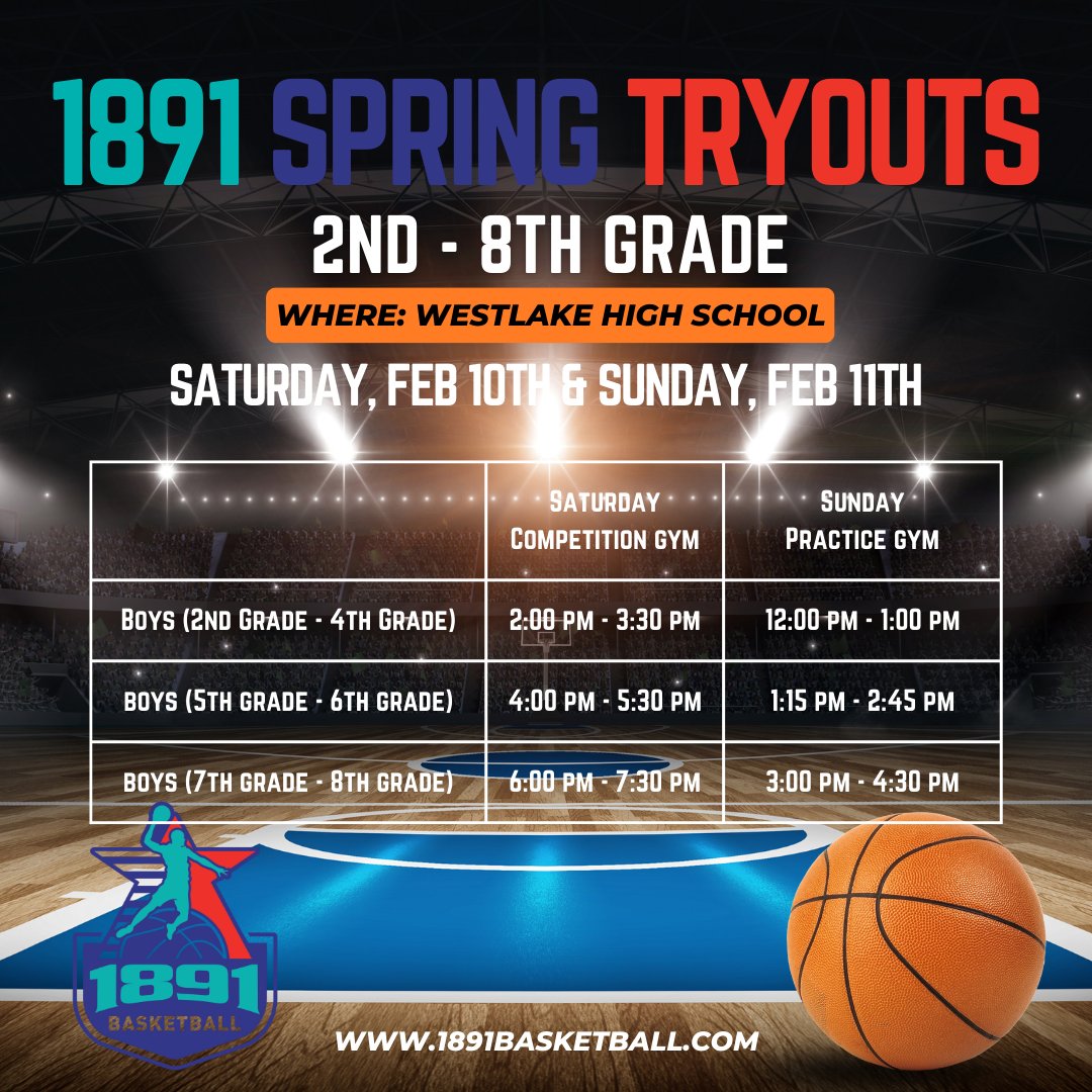 We are updating our Sunday tryout schedule to make it Super Bowl friendly. Please take a look at the revised tryout schedule for Sunday.