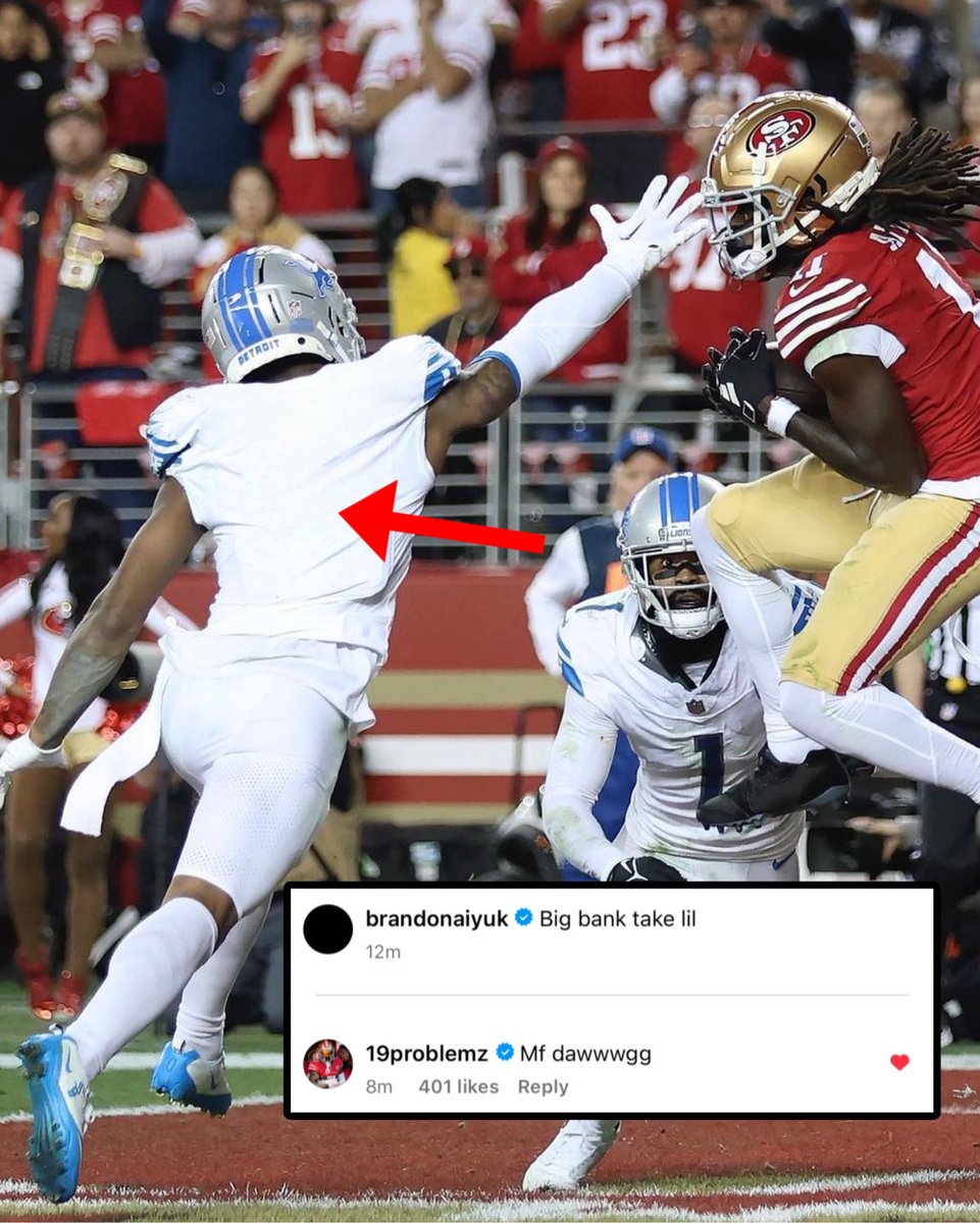 OurSf49ers's tweet photo. #49ers Brandon Aiyuk photoshopping the #2 on Chauncey Gardner Johnson’s jersey after Deommodore Lenoir called himself the “real deuce” is next level 😂 https://t.co/TijvAWHPOP