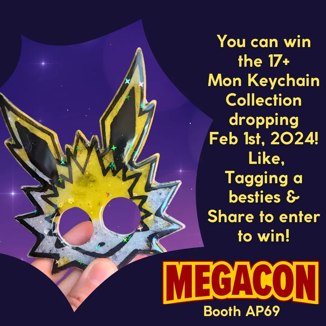thewitchinwaifu's tweet photo. Discover the upgraded Jolteon Pokémon self-defense keychain now more compact and available in various ring sizes! Limited supply at @megaconorlando booth AP69 &amp; online starting Feb 1st Enter to win the full collection by liking, tagging a bestie, and sharing this post by the 31st https://t.co/xmVZml6wy0