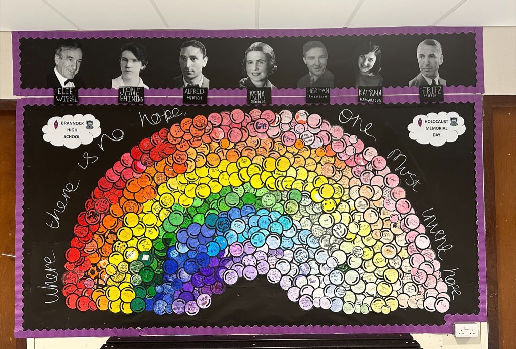 _MissStirling's tweet photo. @HolocaustUK @VisionSchools Our guests were invited to reflect on the individuals who had their freedoms taken away from them. We paused for a moment of commemoration with bubbles. Bubbles are fragile, they burst easily. This linked to our whole school wall display #FragilityofFreedom #HMD2024 @HolocaustUK https://t.co/Q5QlNnPpuL