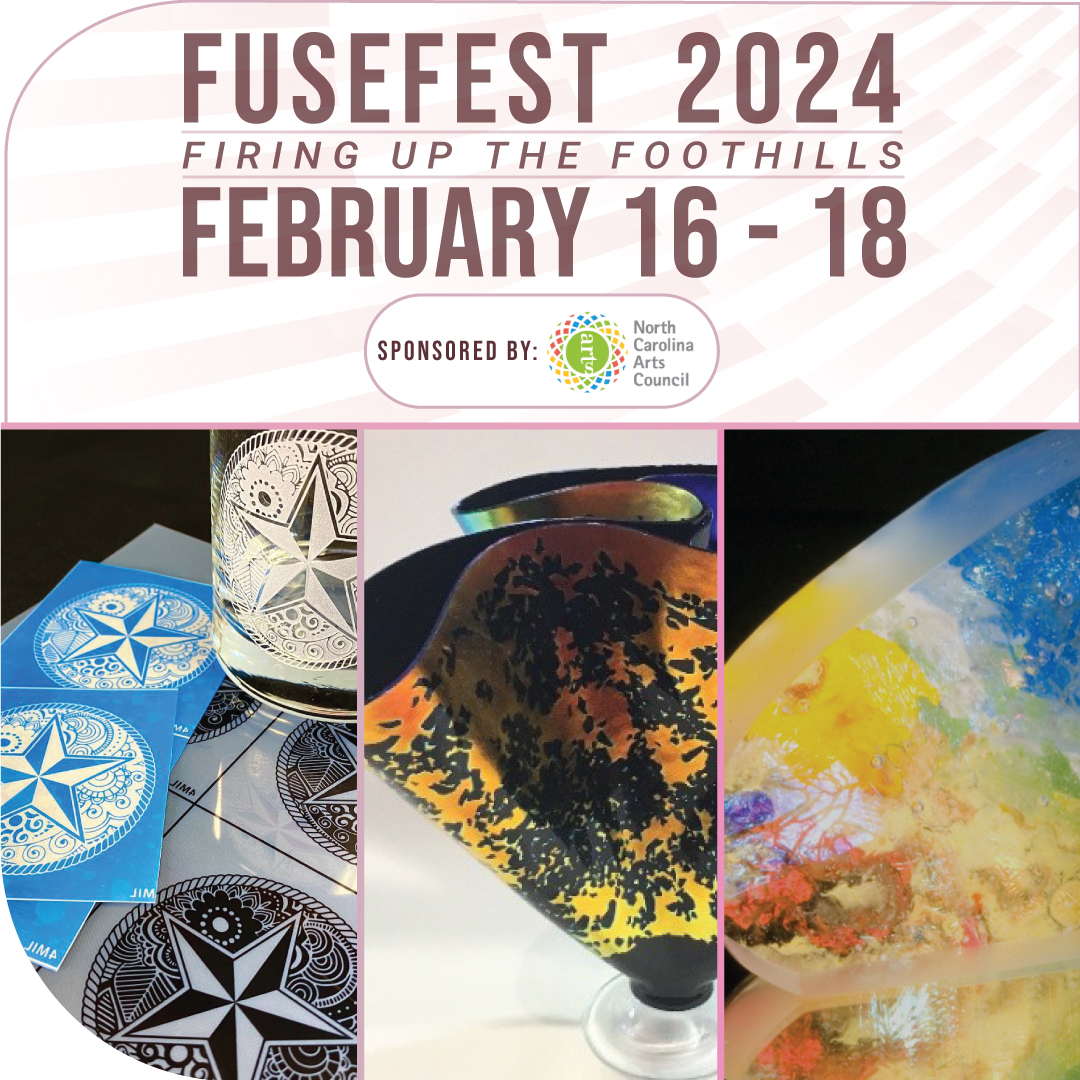 Don't forget, our 4th Annual FuseFest 2024 is just around the corner! Get your registrations in now for Feb. 16-18 with Tony Glander (@fitzpatrick_glassstudios), Liz Haas (@lizzyhaas), and Brad Walker (@warmglassstudio)! 

Sponsored by @ncartscouncil