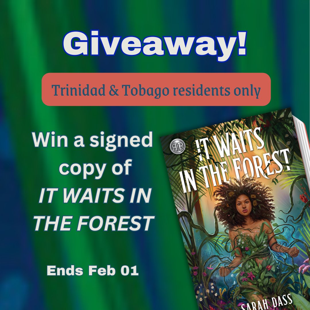 For Trinidad and Tobago readers! 🇹🇹 I'm giving away a signed ARC of IT WAITS IN THE FOREST. All you have to do is like and comment with the last book you read and enjoyed! The giveaway closes on February 01st 2024 at midnight EST.