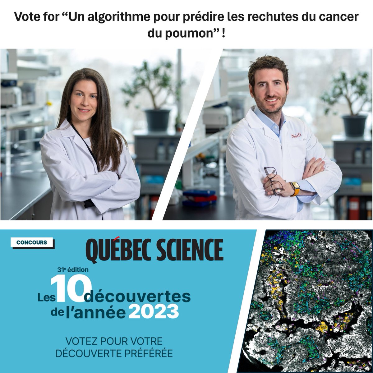 Rosalind & Morris Goodman Cancer Institute (@mcgillgci) on Twitter photo A study in <a href="/Nature/">nature</a> conducted by @loganawalsh, @DanielaQuail and <a href="/PJoubertPatho/">Joubert, Philippe</a> labs is nominated for Discovery of the Year by <a href="/QuebecScience/">Québec Science</a>! Please vote for this discovery here: tinyurl.com/mtdu7ttj
<a href="/McGillMed/">McGill Medicine and Health Sciences</a> <a href="/mcgillu/">McGill University</a> <a href="/McGilluMedia/">McGill Media Relations</a> A study in <a href="/Nature/">nature</a> conducted by @loganawalsh, @DanielaQuail and <a href="/PJoubertPatho/">Joubert, Philippe</a> labs is nominated for Discovery of the Year by <a href="/QuebecScience/">Québec Science</a>! Please vote for this discovery here: tinyurl.com/mtdu7ttj
<a href="/McGillMed/">McGill Medicine and Health Sciences</a> <a href="/mcgillu/">McGill University</a> <a href="/McGilluMedia/">McGill Media Relations</a>