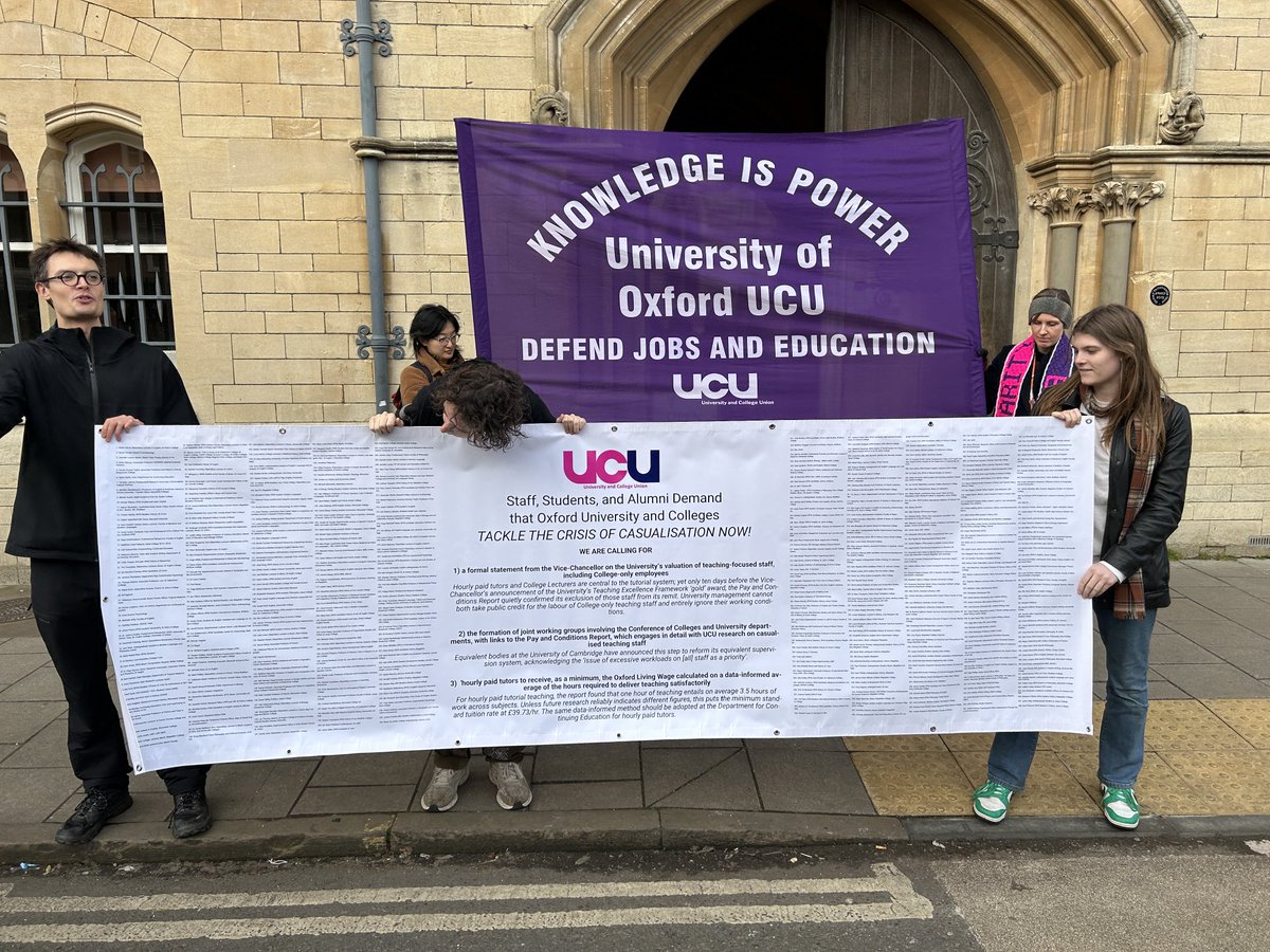 All the people who’ve signed ⁦@OxfordUCU⁩ ‘s open letter to the Oxford Vice Chancellor ⁦calling for an end to endemic casualisation of teaching staff @UniofOxford. Still waiting for a reply.