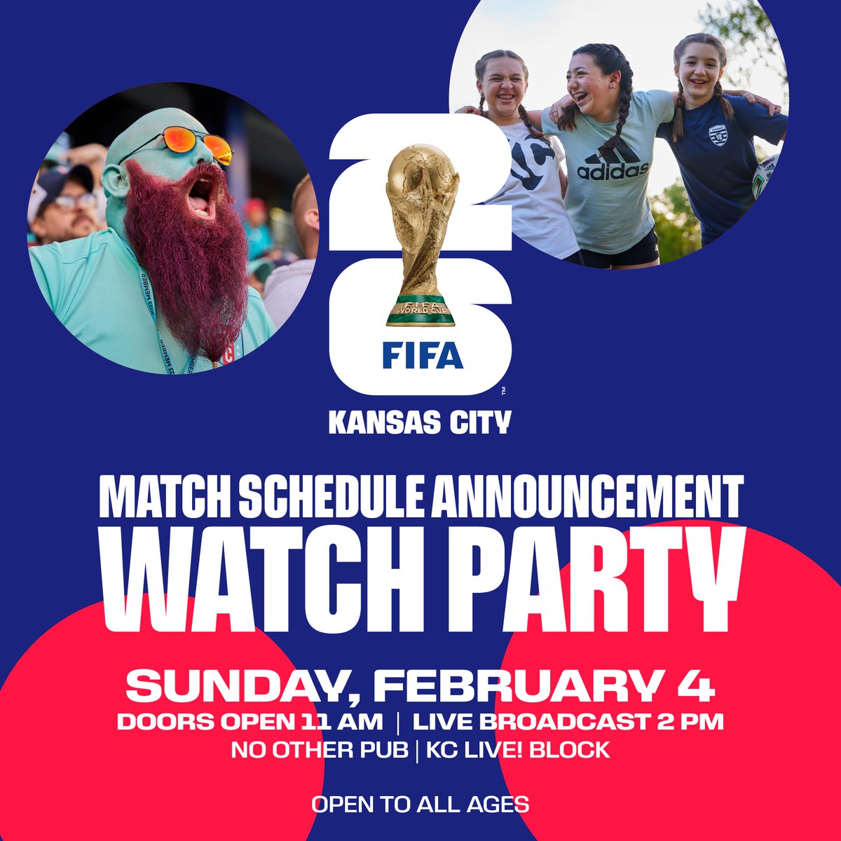 Join #KansasCity26 at No Other Pub this Sunday for an all ages watch party as the #FIFAWorldCup 2026 match schedule and host city allocations are announced! 🗓️

#WeAreKansasCity #WeAre26