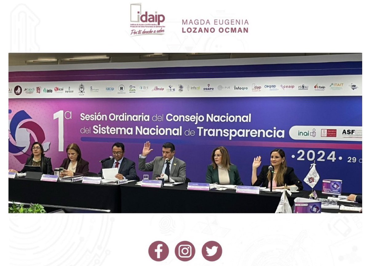 maklozano's tweet photo. Siempre es un gusto compartir con las y los comisionados del @inaimexico  @JulietDelrio @adrian_alcala @josefinaromanv y @bl_ibarra 

Así como con mis pares de los órganos garantes locales, trabajando de forma colaborativa para fortalecer el #SNT

@idaipqroo 
@CoordGaranteSNT https://t.co/sFnKbhTKko