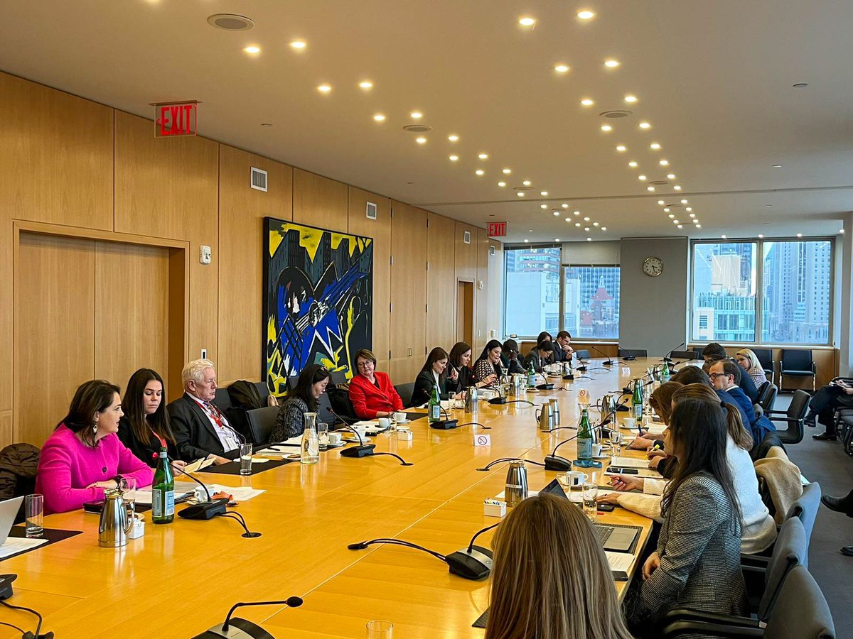 At today’s Ambassadorial meeting of the #FeministForeignPolicy+ Group, Amb. @BTahzibLie debriefed the group on the Shaping FFP conference that took place in The Hague last November. We are a proud member of this important group that is promoting feminist approaches at the @UN. 🇺🇳