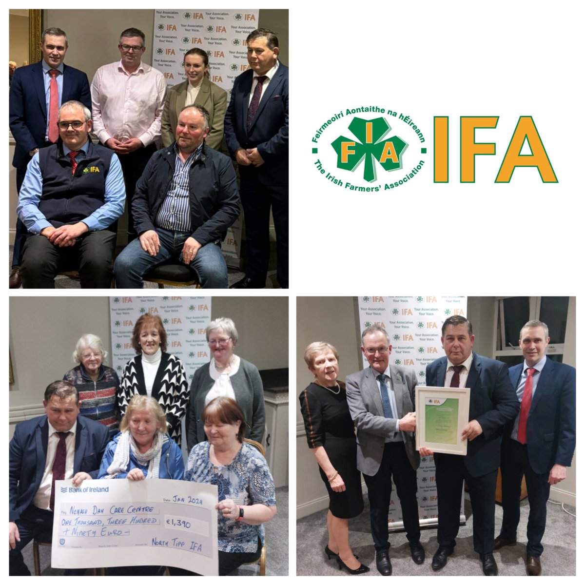 Busy evening at the North Tipp @IFAmedia Co Exe AGM with @buckleytadhg as guest speaker. Also Honorary Life Membership to former chair Declan O'Meara & presentation to Nenagh Day Care Centre. @TippFM @NenaghGuardian