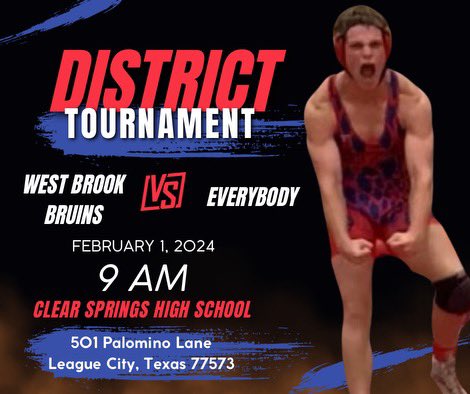 District is here and it’s time to complete. Come to League City and support the Bruins this Thursday. The boys and girls will all be competing for district individual titles.