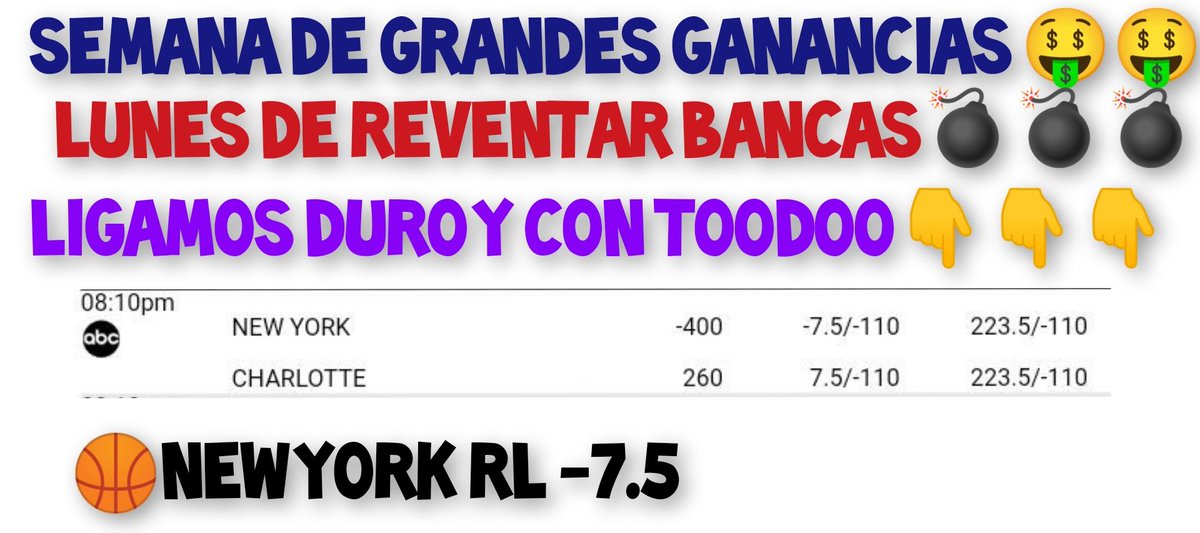 PabloJota27's tweet photo. ((( #REGALONBA🏀 ))) Para Arrancar Semana Por Todo Lo Alto Con La Jugada Más FiiJaa Del Día #SININVENTAR Y Con Verdadero Análisis Profesional Porque Defiende La #JUGADADEDIAMANTE Para Jugar Con TooDoo Y #VAMOSALIGAR 🤞🤞 Porque #HOYHUELEAPARLEY 🔥🔥 #SUSCRIPCION 📲+584149690049 https://t.co/8wTaTvCQDm