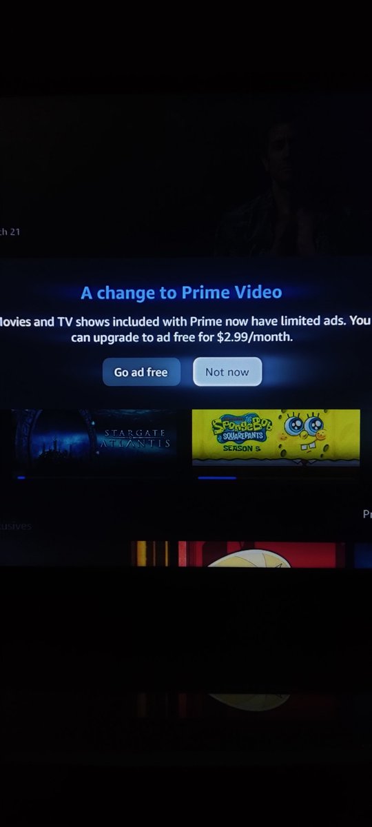 LijdaBarber's tweet photo. @amazon this is flat out disrespectful. Charging me for prime and charging me to not see commercials after more than a decade of service.  Not even grandfathering old customers is crazy. 

#amazon #monopoly #itwasfree #scam #scamming #violation #bigfoot https://t.co/oB0KBBauNY