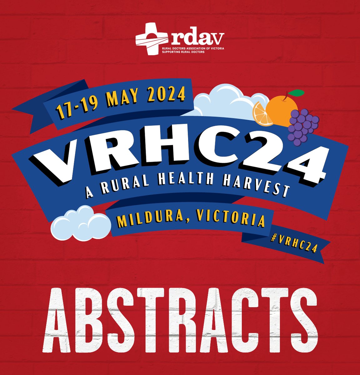 Only 1 week until abstracts close to present at the Victorian Rural Health Conference 2024. Program is packed with great sessions-but there is room for more. More info & register to attend bit.ly/476kxt4 @RACGP @ACRRM @MonashRural @SaferCareVic @MelbConventions