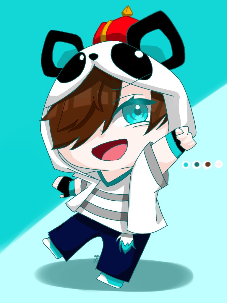 ワイテルズのNakamuさんアイビスのミニキャラ立ち絵使って描きました