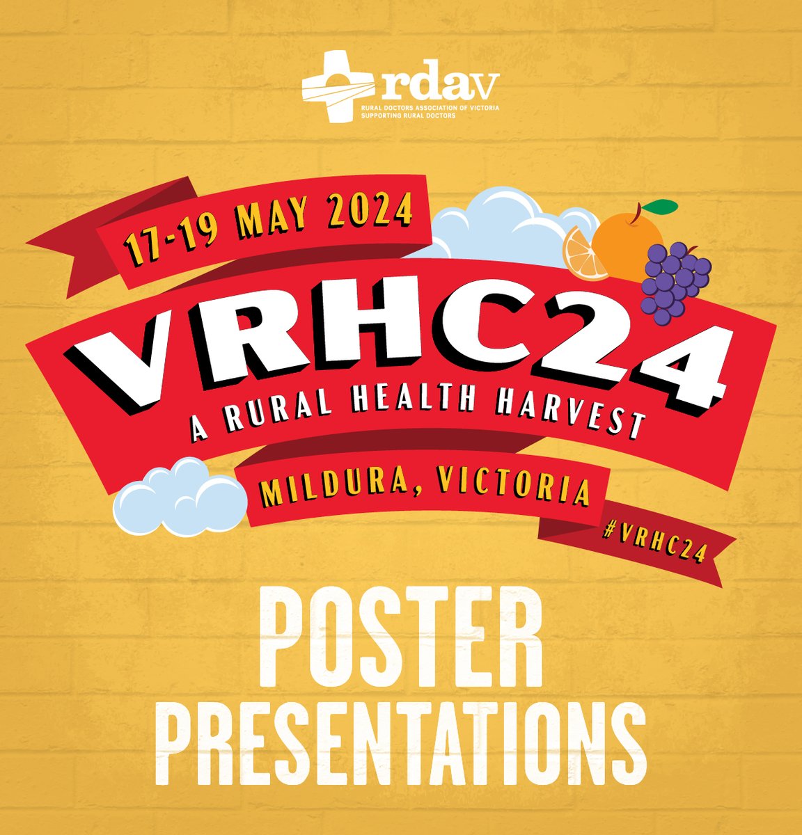 Be part of #VRHC24 - Poster presentations EOIs for the Victorian Rural Health Conference close 31 March 2024. For all the details & #VRHC24 registration bit.ly/476kxt4