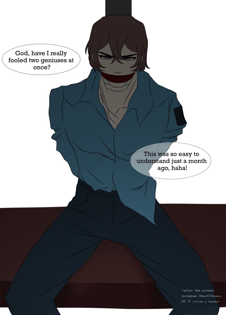 m_metmain's tweet photo. > Day five 
"—You're easy to replace"

 My AU with the killer Chuuya and detectives Dazai and Dostoevsky

#Bottom_Chuuya_Week https://t.co/lvZqbdCQXA
