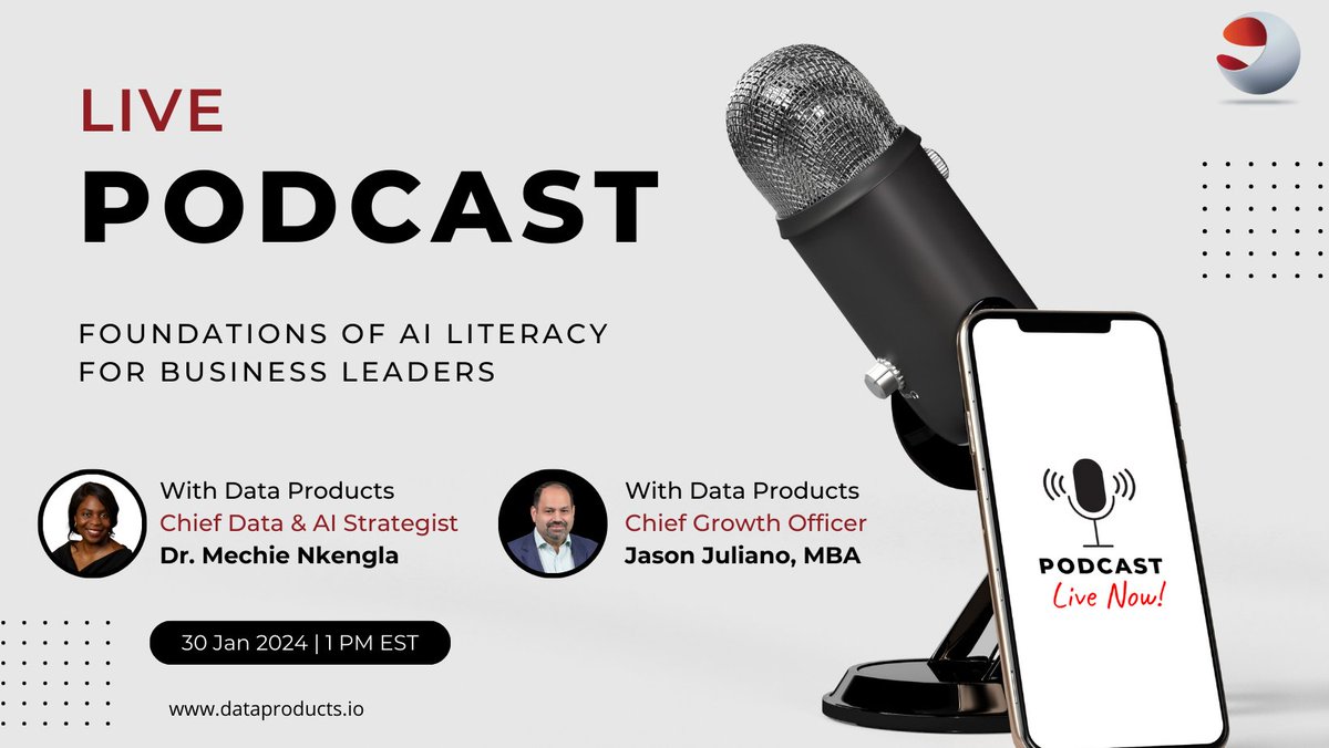 The kickoff event in our #datasimplified series launches tomorrow! dataproducts.io/data-simplifie…
Featured speakers: <a href="/NMechie/">N.Mechie</a> <a href="/jason_juliano/">Jason Juliano ☁️</a> #dataevent #AIliteracy #JoinUs #livepodcast #businessintelligence