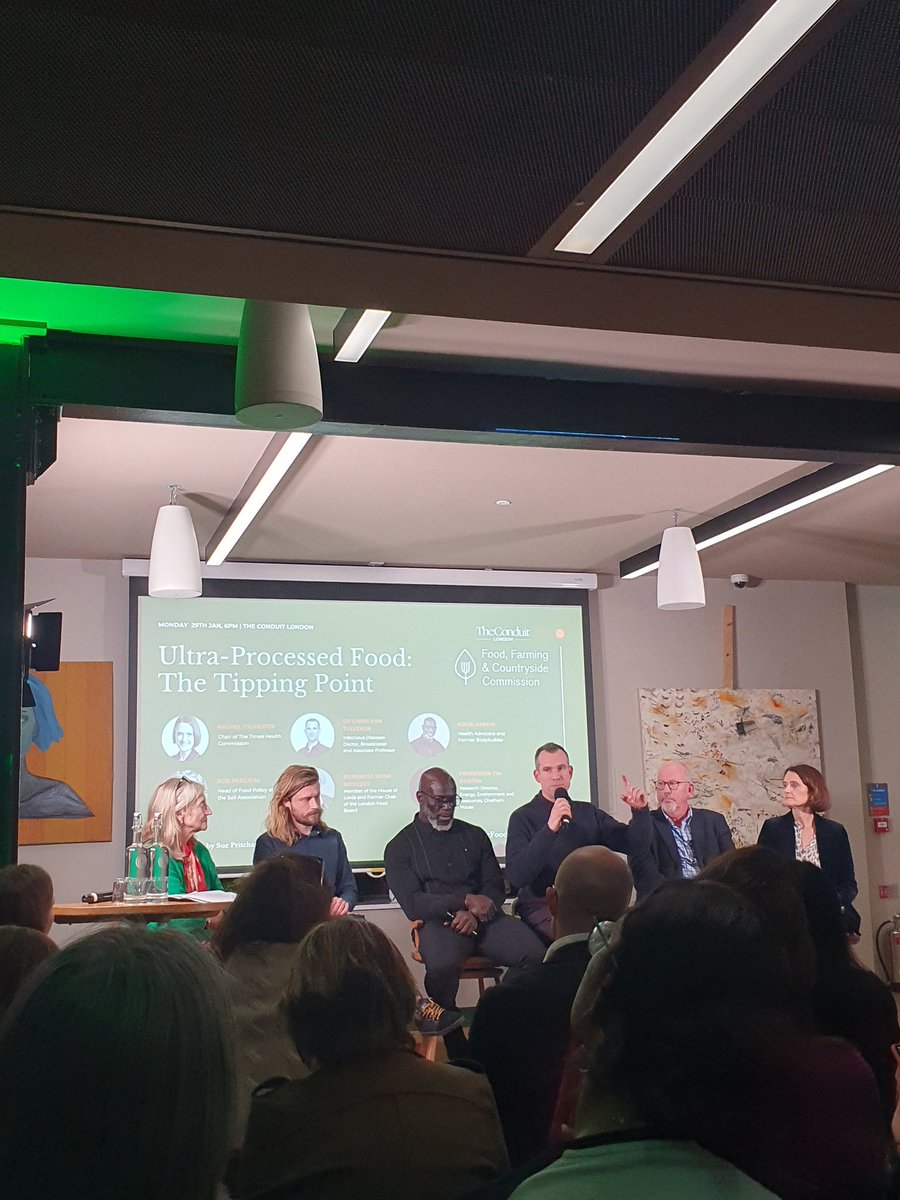 Great panel on #upf tonight #thefoodconversation. As per @Rob_Percival upf isn't necessarily the problem but symptom. We need to address deeper illness of the food system & political economy that drives it. #food #health #nature must be politically salient during election.