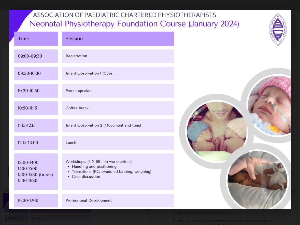 Great day at Neonatal Physiotherapy Foundation Course. <a href="/TheAPCP/">TheAPCP</a>  #Neopt2024