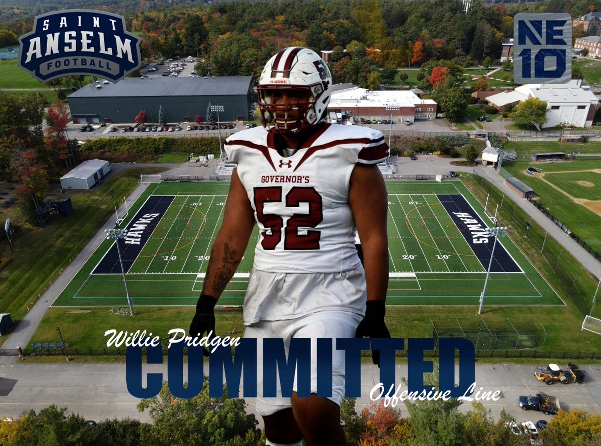 williepridgen3's tweet image. All Glory to God‼️152% COMMITTED 
After a long recruitment season, and many talks with my family. I am so blessed and proud to announce my commitment to Saint Anselm College!! Thank you to everyone that helped me get to this position and always believing in me ♥️ #Next4 #GoHawks…