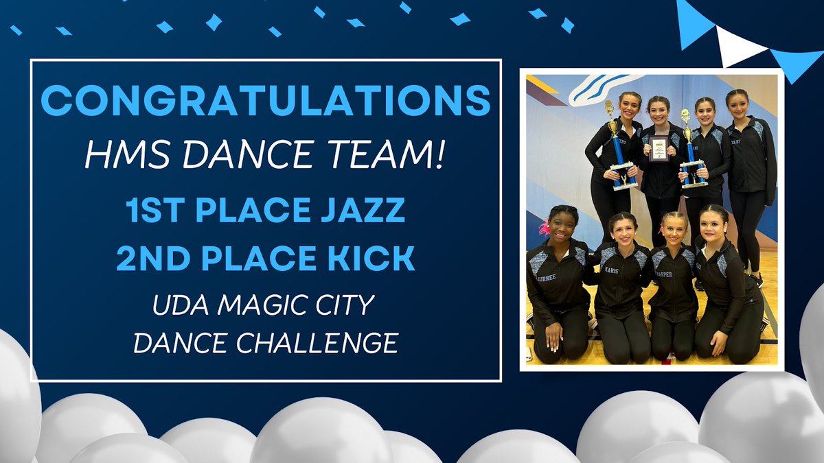 HelenaMSHuskies's tweet photo. Shout out to the HMS Dance Team for representing HMS so well at the UDA Magic City Challenge Competition this past weekend! We are so proud of you ladies!
——
#EveryDayIsAnOpportunity #DoGreatThings #OurHuskyWay https://t.co/ga4NoiEoLf