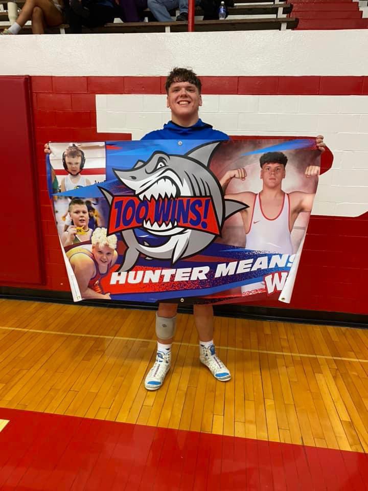 💯 wins! Junior year next stop 🧷
History made
#onlyheavyweightatparkwith100wins
#parkwrestling 
#heavyweight 
#wrestling