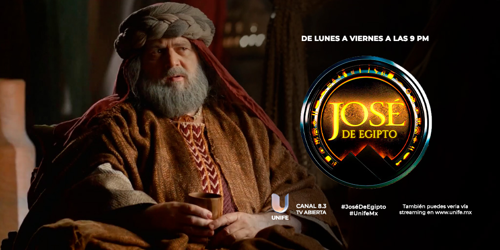 UnivMx's tweet photo. ¡No te pierdas cada detalle de esta increíble historia!

#JoséDeEgipto, de lunes a viernes a las 9 p. m., solo en #UnifeMx, canal 8.3, TV abierta. O por streaming en https://t.co/84OZ1pHjBj https://t.co/dRhpvKtYSG