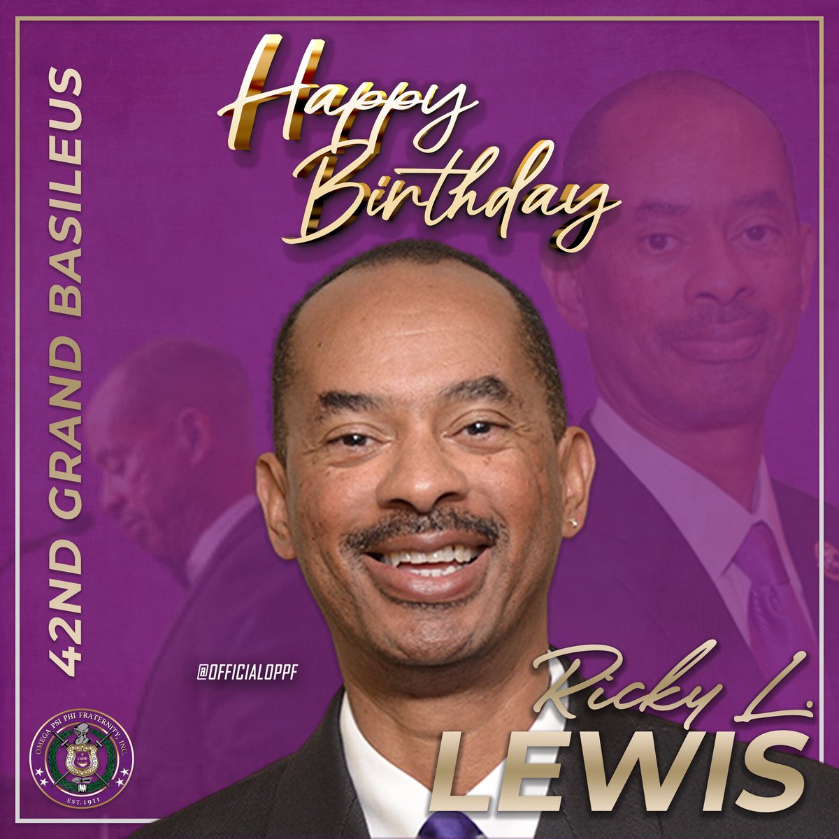 Happy Birthday to our 42nd Grand Basileus, affectionately known as ‘GB 42,’ Bro. Ricky L. Lewis. We would like to wish you well on this day and show appreciation for all of the work you have done for Omega, this far.