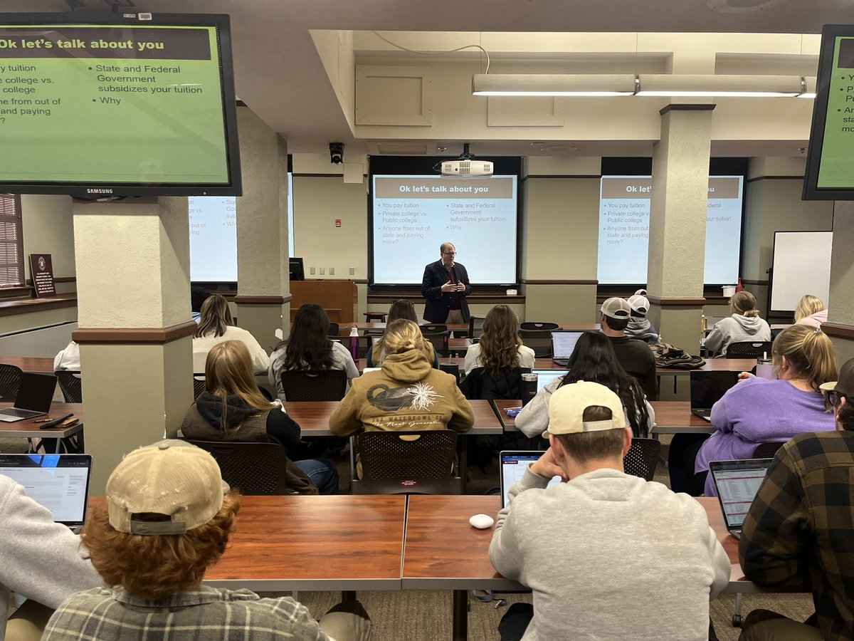 MSU_DAFVM's tweet image. Vice President @DrKeIthHCoble returned to the classroom today as the guest lecturer in Josh Maples’s Public Problems in Agriculture class. @MSStateAgEcon
